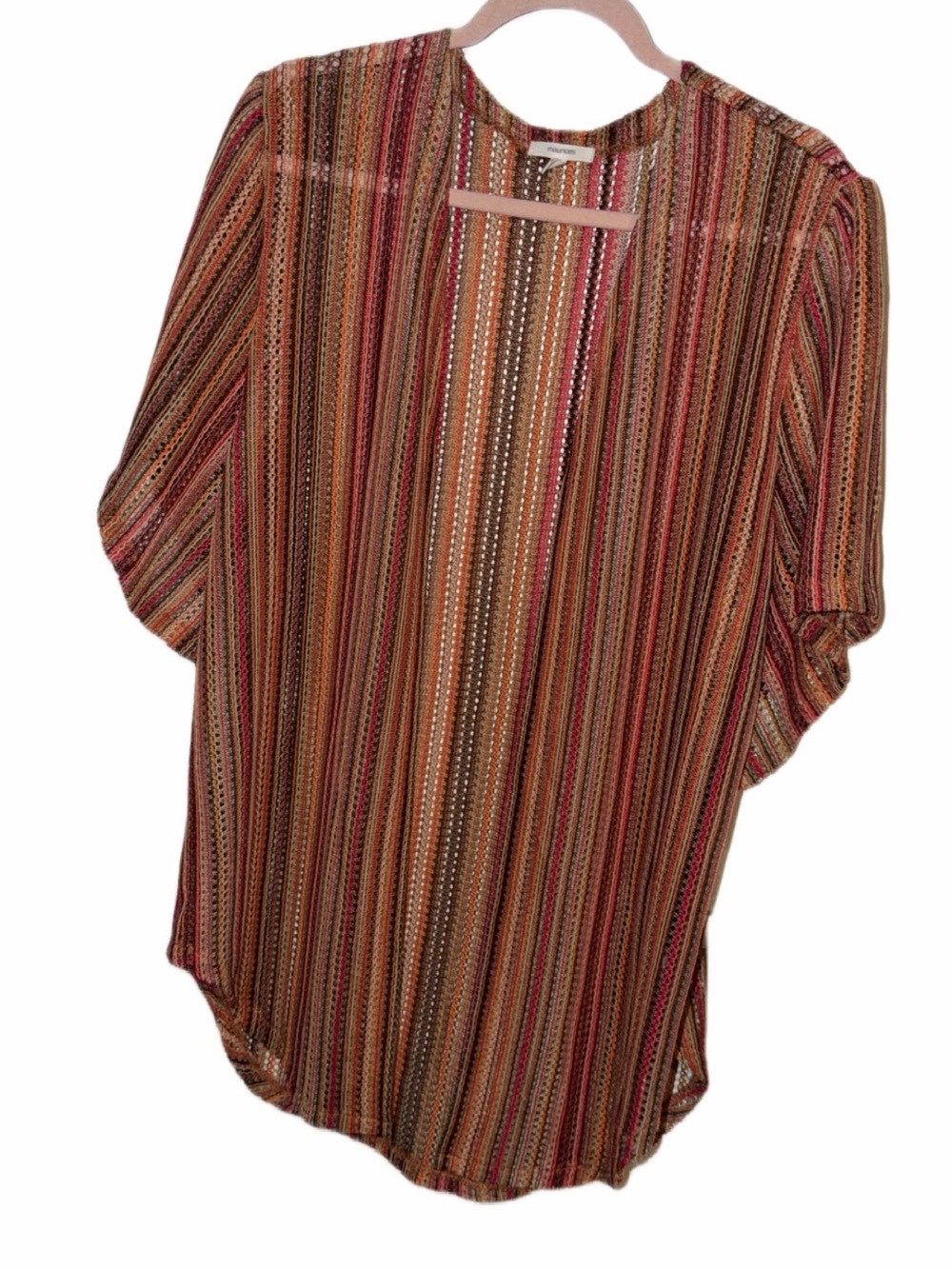 Maurices Crochet Striped Knit Cardigan Top Size M